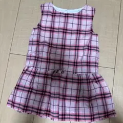 2y 92cm バーバリーピンクチェック ノースリーブワンピースのサムネイル