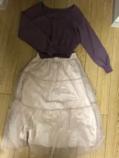 ニット＆チュールスカートセット