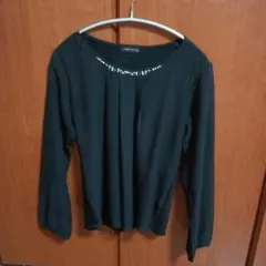 ESPRITMUR ブラック ビーズ装飾 長袖トップス　M