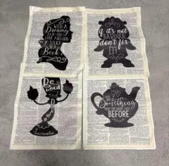 ディズニー　美女と野獣　ランチョンマット　結婚式ウェルカムスペース　４枚セット