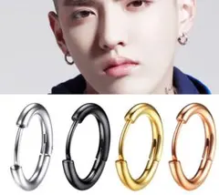 456★フープピアス 輪っかピアス 両耳( ¨̮ )