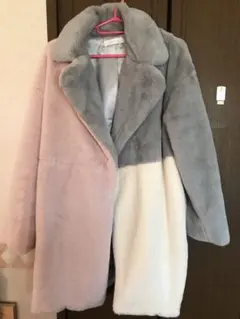 『土日購入のみ価格』CECIL McBEE ブロック配色コンビ ファーコート