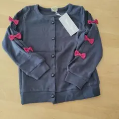 【新品タグ付き】Bee des Bee ネイビーリボンカーディガン 110