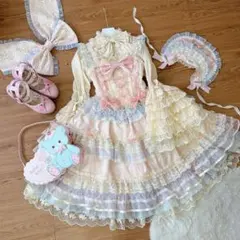 【韓嬢♥︎星の恋曲】ゴスロリ・ロリータドレス 森ガール JSK ロリィタ ピンク