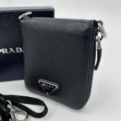 希少現行　プラダ　二つ折り財布　三角ロゴ　サフィアーノ　ショルダーウォレット
