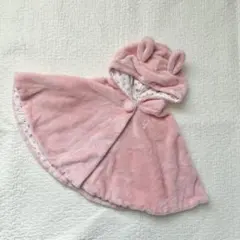 ウサギ耳付きフリースポンチョ