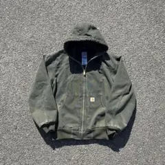 【希少】carhartt アクティブジャケット　モスグリーン　フェード　usa