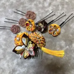 ハンドメイド 和装用ヘアアクセサリー 7点セット