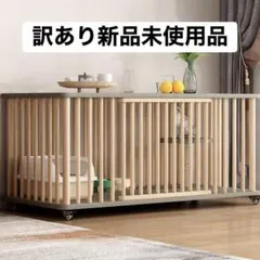 猫 ケージ 1段 キャットケージ 木製フレーム キャスター付きのサムネイル