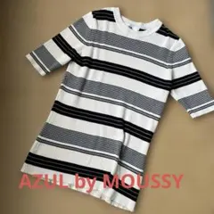 AZUL by MOUSSY ストライプ　半袖　サマーニットM