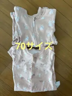 70サイズウサギロンパース　2点まとめ売り