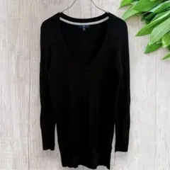 Gap ギャップ ニットワンピース チュニック セーター M 長袖 ブラック
