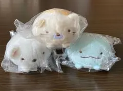 すみっコぐらし　にぎちょこぬいぐるみ　しろくま・とかげ・ねこ