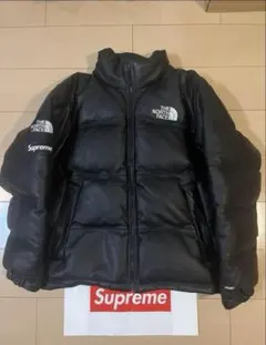 Supreme THE NORTH FACE レザーヌプシジャケット　傷汚れあり