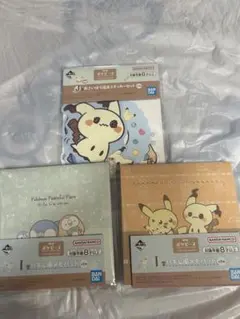 ポケモン一番くじ/ポケピース　ハギレ風メモパッド2種　ステッカー1種