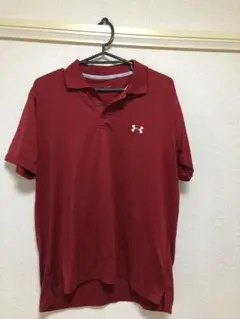 アンダーアーマー　ポロシャツ　ゴルフ　夏服　半袖　赤　レッド
