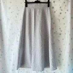 earth music&ecology　ギンガムチェック　スカート　紫