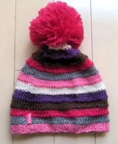 Miki House カラフルニット帽 ポンポン付き ミキハウス