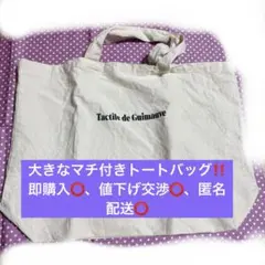 マチ付きトートバッグ キャンバス エコバッグ 大きめ