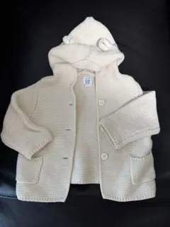 baby GAP フード付きアウター アイボリー　綿ニット　6〜12month