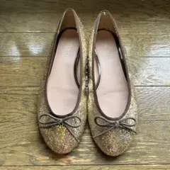 グリッター ゴールド バレエシューズのサムネイル