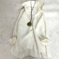 ナノユニバース リネン　長袖シャツ フリーサイズ 白 ヨーロピアンフラックス 麻