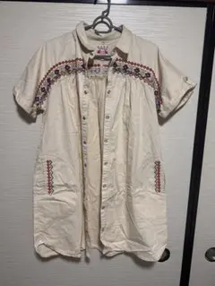 最終値下げ titicaca チチカカ　デニム半袖シャツジャケット　男女兼用のサムネイル