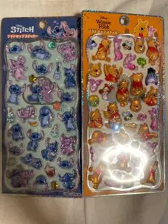 ディズニー　プチドロップステッカー　 プチドロ　シール　スティッチ　プーさん