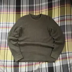 00s OLD UNIQLO サーマル　カーキ　ロンT y2k 短丈