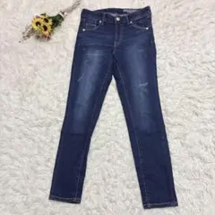 美品＊アメリカンホリック　スキニーデニム　ダメージ加工　ストレッチ　ダークブルー