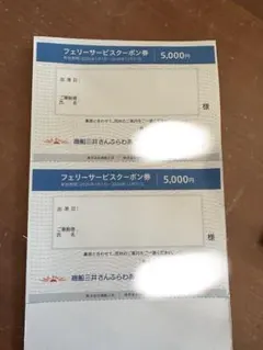 さんふらわあフェリーサービスクーポン 5,000円×2枚のサムネイル
