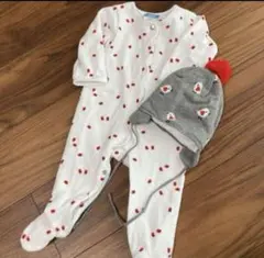 jacadi フルーツ柄ツーウェイ・ドレスオール&帽子