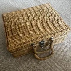 ウィッカー バスケット 赤白チェック