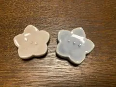 花形陶器箸置き 2個セット
