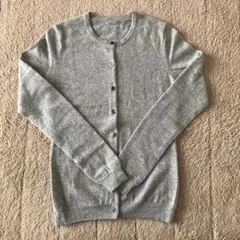 ユニクロ カーディガン カシミヤ100% ライトグレー