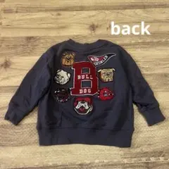 犬の刺繍入りトレーナー ブルドッグトレーナー　トレーナー 100cm