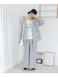 新品タグ付】スタジオクリップ リネン混ジャケット＆リネンテーパード