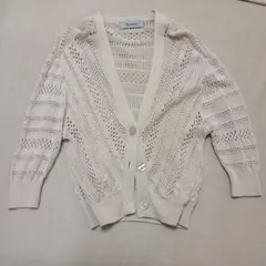 ♥️中古品✨美品♥️Rirandure ベージュー レース編みカーディガン♥️