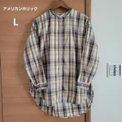 ノーカラーネルシャツ