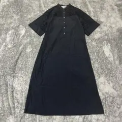 美品！TICCA 23SS レース半袖シャツワンピース バンドカラー ロング 黒のサムネイル