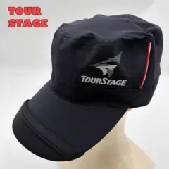 【ツアーステージ】ゴルフ　ワークキャップ　極美品　防水　黒系　帽子　スポーツのサムネイル
