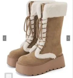 GRLスエードムートンレースアップブーツ23.5cm zr1330 キャメル