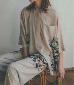 PANEL FLOWER SHIRT　パネルフラワーシャツ　CLANEのサムネイル