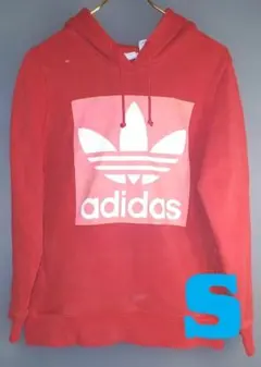 adidas　アディダス　トレフォイル　パーカー　赤　Sサイズ