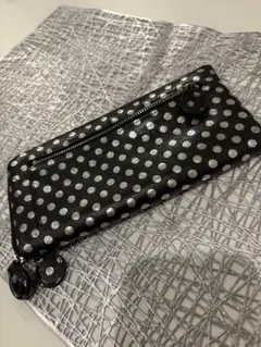 黒/銀の水玉模様 長財布