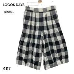 LOGOS DAYS ロゴスデイズ　チェック柄 ワイドパンツ ガウチョ　LL