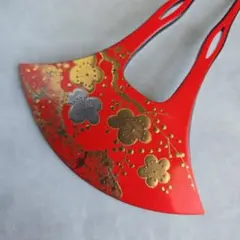 鼈甲風　かんざし　簪　桜　レッド　833　髪飾り　櫛　和装　浴衣　着物