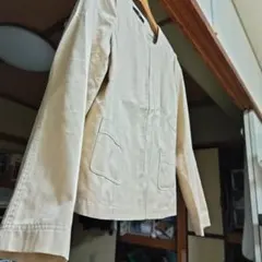 【美品】DAKS シルク混 ノーカラージャケット 13ABR ベージュのサムネイル