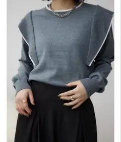 ショルダーデザインフリルニット AZUL BY MOUSSY アズールバイマウジ