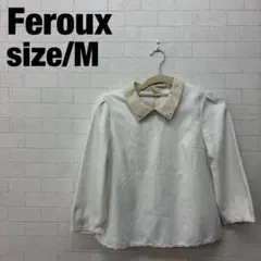 Feroux ビジュー襟付き長袖ブラウス サイズMのサムネイル